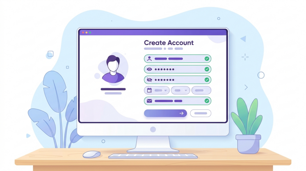 Twitchアカウントの具体作成手順