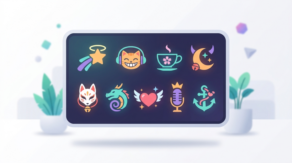 さまざまなVTuberコミュニティのファンマークとシンボルの画像
