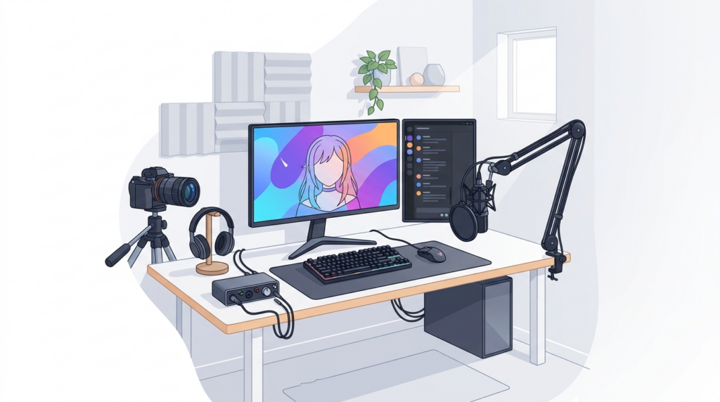VTuberのために整えられたプロフェッショナルなスタジオ環境