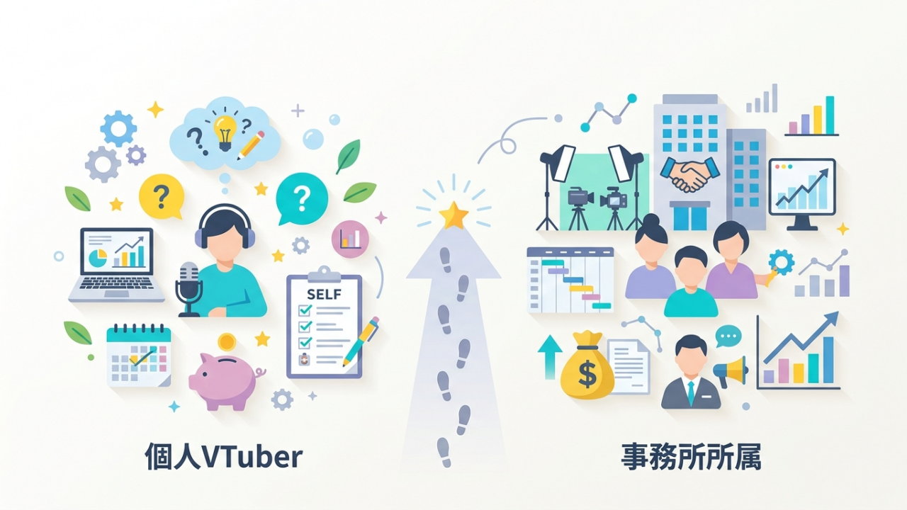 個人VTuberと事務所所属の違いを徹底比較