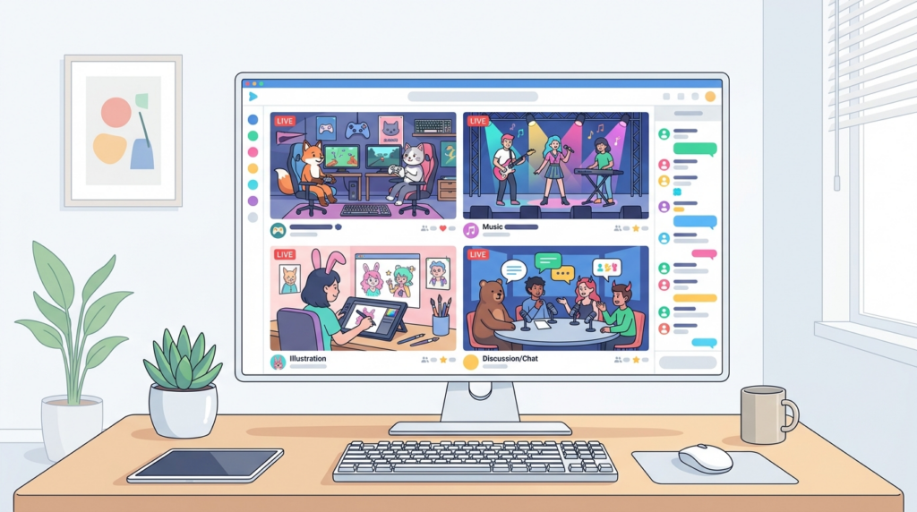 VTuber配信ジャンルの多様なイメージ